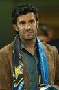 Luis Figo in the stands before the game